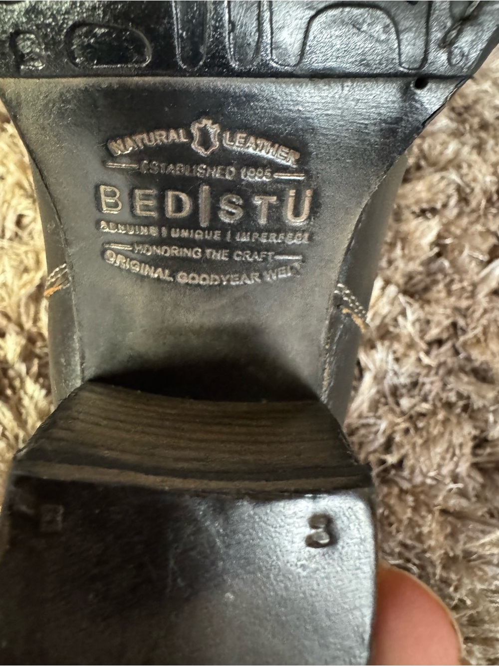 Bed Stu Black Leather Chelsea Ankle Boots with Tan Accents - Picture 3 of 6